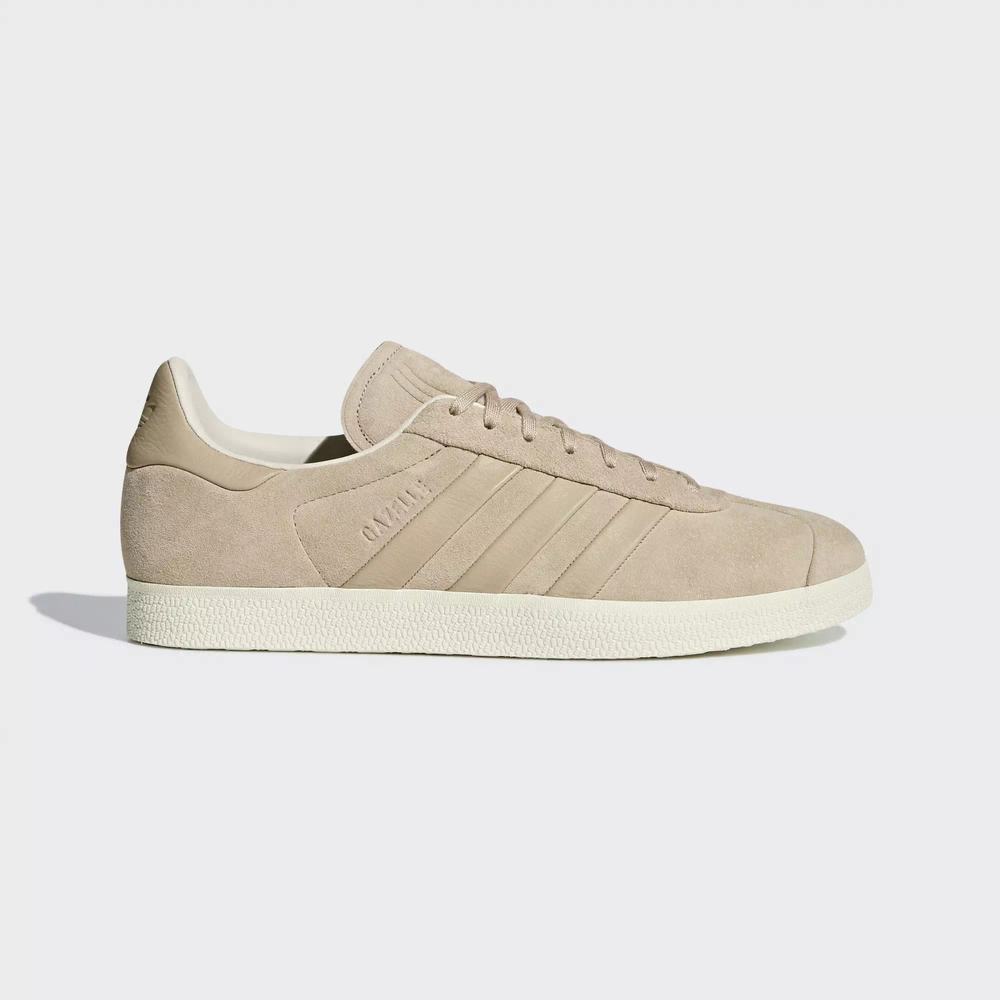 Adidas Gazelle Stitch-and-Turn Tenis Beige Para Hombre (MX-94383)